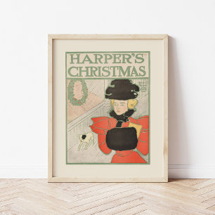Poster Noël de vintage Harper 1896