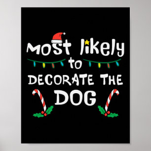 Poster Noël Décorent Probablement Chien Xmas Famille Enfa