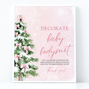 Poster Noël Décorez le corps de bébé Baby shower Jeu