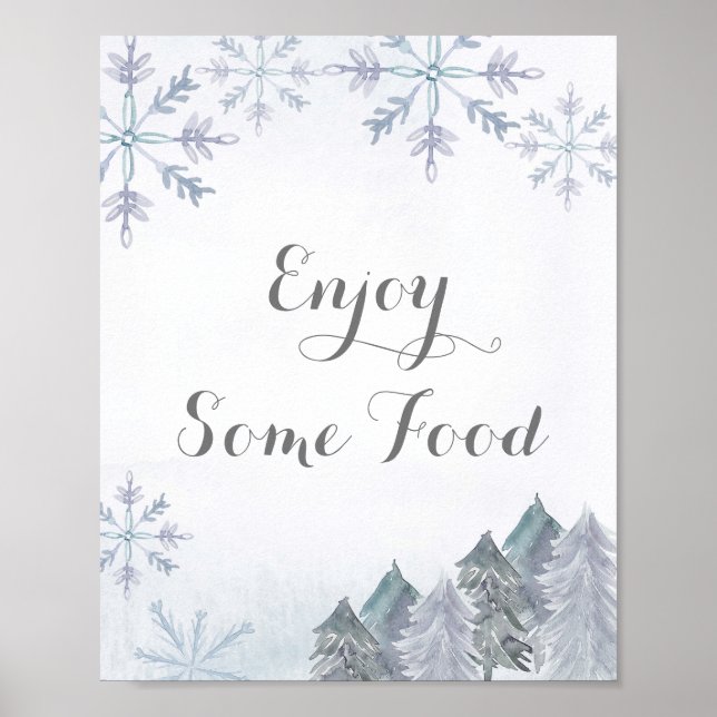 Poster Noël d'hiver Profitez d'un signe alimentaire (Devant)