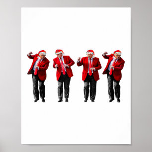 Poster Noël Donald Trump Président 2024 Dancing Funn