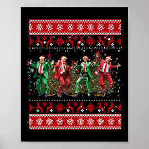 Poster Noël Donald Trump Président 2024 Dancing Funn