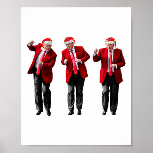 Poster Noël Donald Trump Président 2024 Dancing Funn