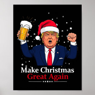 Poster Noël drôle Trump Rendre Noël super