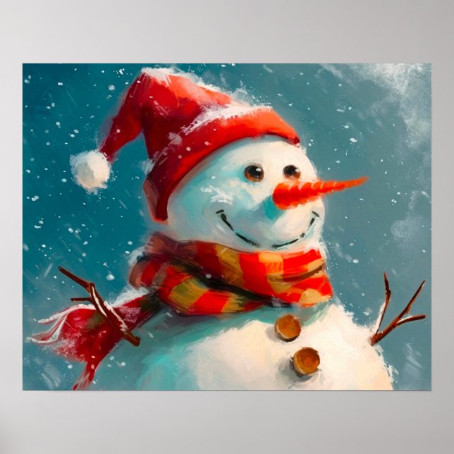 Poster Noël du motoneigiste Vintage (Devant)
