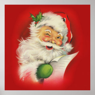 Poster Noël du Père Noël vintage
