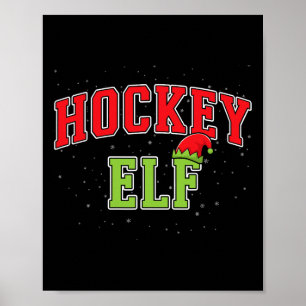 Poster Noël Elfe de hockey Famille Groupe correspondant X