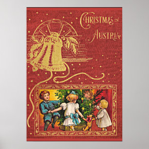 Poster Noël en Autriche Carte vintage