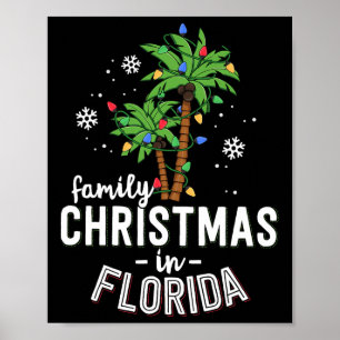 Poster Noël en famille en Floride Palmiers Xmas Beach