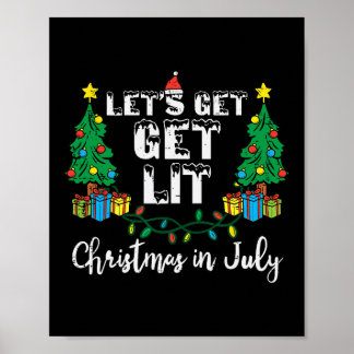 Poster Noël en Juillet Allumons les Fun Xmas Femmes Me