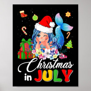 Poster Noël En Juillet Anime Mermaid Santa Hat Sum