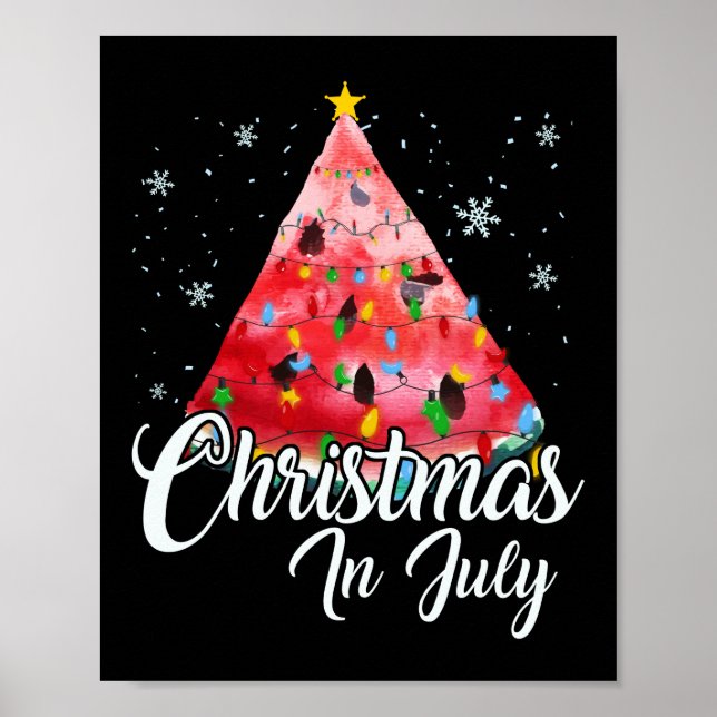 Poster Noël En Juillet Design Été Melon Noël (Devant)