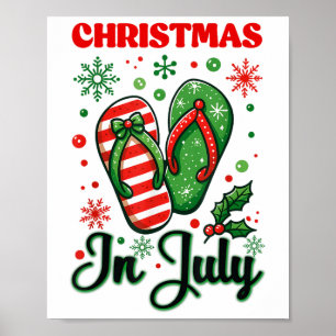 Poster Noël En Juillet Flip Flops Xmas Flip Flops Summe