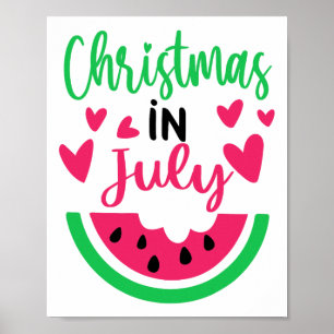 Poster Noël en juillet Pastèque Arbre de Noël d'été Homme