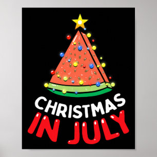 Poster Noël En Juillet Pastèque Arbre De Noël Hommes Femm