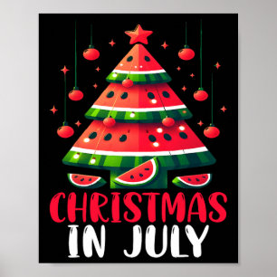 Poster Noël En Juillet Pastèque Xmas Arbre Hommes Femmes