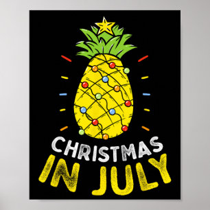 Poster Noël En Juillet Pineapptree Summer Party Enfants