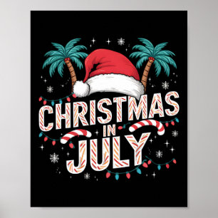 Poster Noël En Juillet Santa Hat Drôle Noël Hommes Femmes