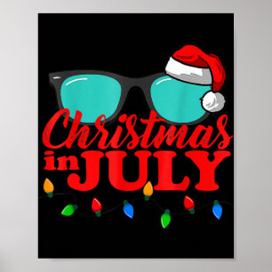 Poster Noël En Juillet Santa Hat Lunettes de soleil Cele 