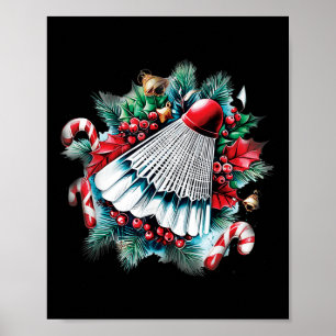 Poster Noël Festif Pour Les Amateurs De Badminton, Noël