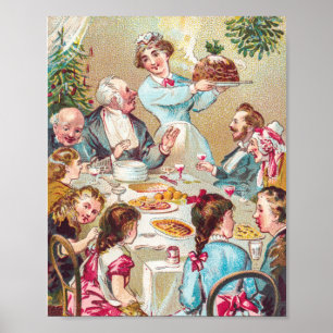 Poster Noël Fête de l'art vintage
