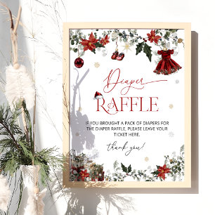 Poster Noël Fille Baby shower Déchets de Noël