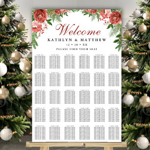 Poster Noël Floral Foliage Mariage 30 Table Sièges