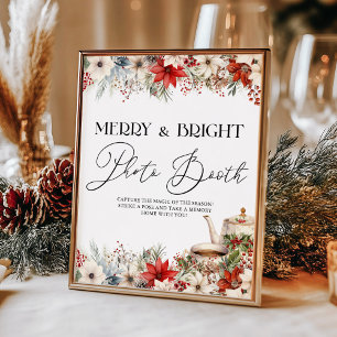 Poster Noël Floral Tea Party Photo Booth