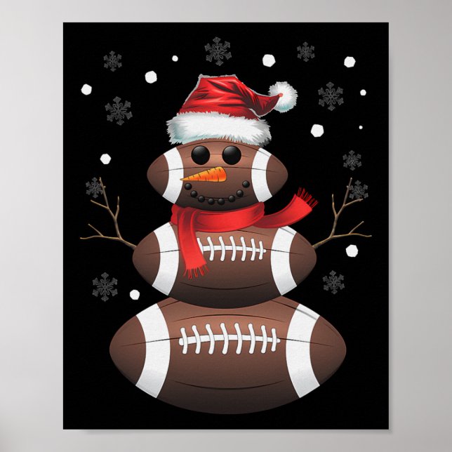 Poster Noël Football Snowman Enfants Football Noël Wé (Devant)