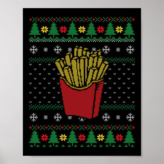 Poster Noël Français Fries Ugly Sweat (Devant)