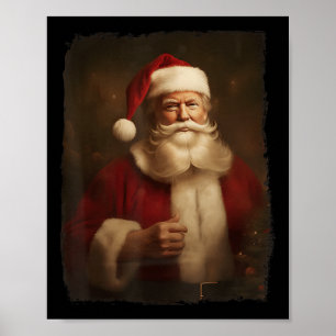 Poster Noël Funky Trump Santa Claus Retro Vintage