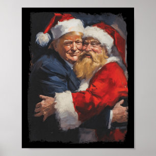 Poster Noël Funky Trump Santa Claus Retro Vintage Xm