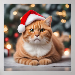 Poster Noël Ginger British Shorthair