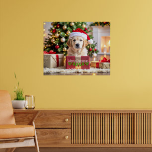 Poster Noël Golden Retriever