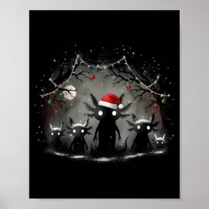 Poster Noël gothique effrayant Axolotl Esthétique Horreur