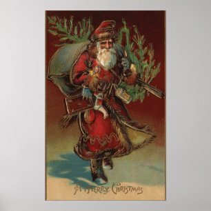 Poster Noël GreetingSanta avec des cadeaux # 2