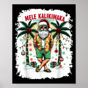 Poster Noël Hawaïen En Juillet Mele Kalikimaka Hawaii