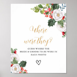 Poster Noël Hiver Où étaient-ils Réception de mariage