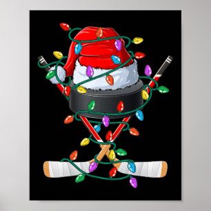 Poster Noël Hockey Noël Père Noël Sports Casquette Ball K