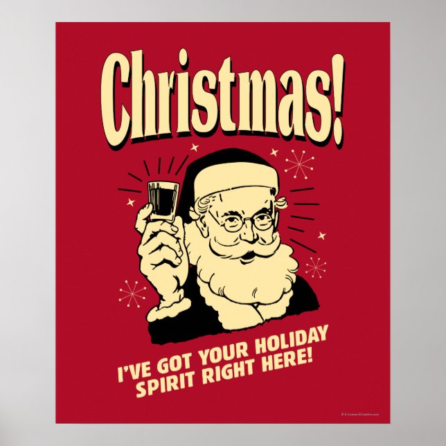 Poster Noël : J'ai ton esprit de vacances ici (Devant)