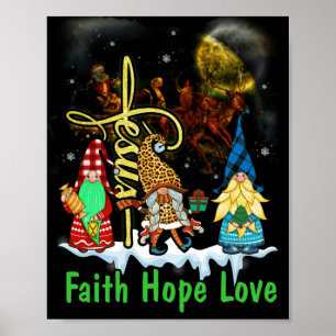 Poster Noël Jésus Foi Espoir Aimer Snowman Christian