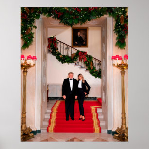 Poster Noël : le président Donald Trump et Melania franch