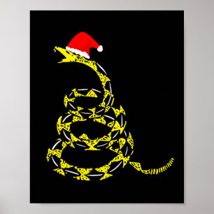 Poster Noël libertaire Gadsden Ne marche pas sur le serpe