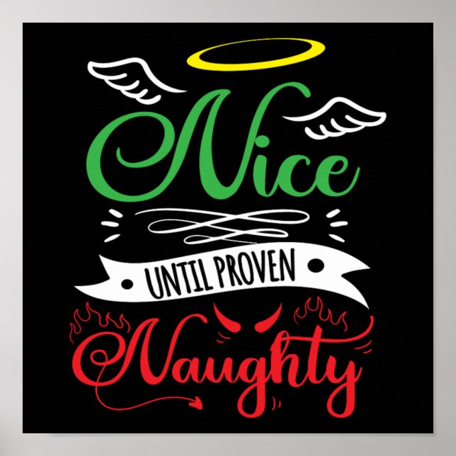 Poster Noël Nice Jusqu'À Proven Naughty Drôle Noël (Devant)