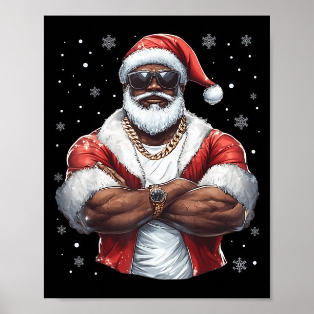 Poster Noël Noël Noël Noël Noël Cool Noir Africain Amer (Devant)