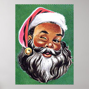 Poster Noël noir du Père Noël afro-américain