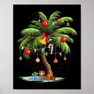 Poster Noël Palm Tree Lumière Hawaï Tropical Noël 3