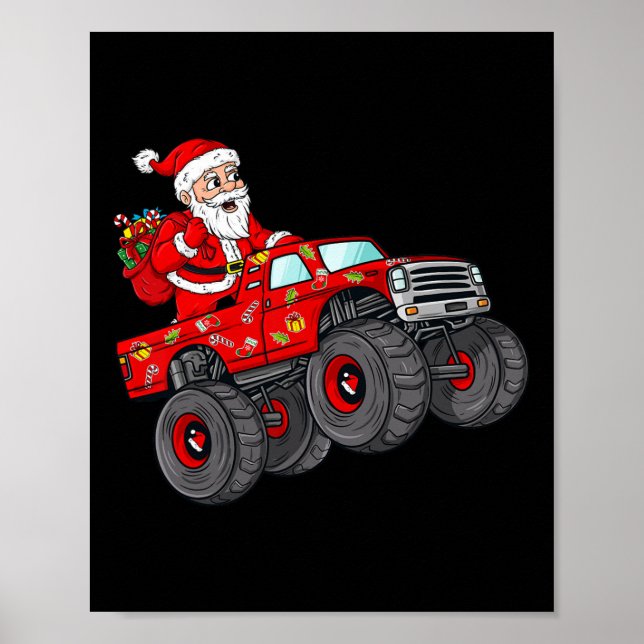 Poster Noël Père Noël équitation dans Monster Truck Boys (Devant)