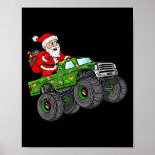 Poster Noël Père Noël équitation dans Monster Truck Boys