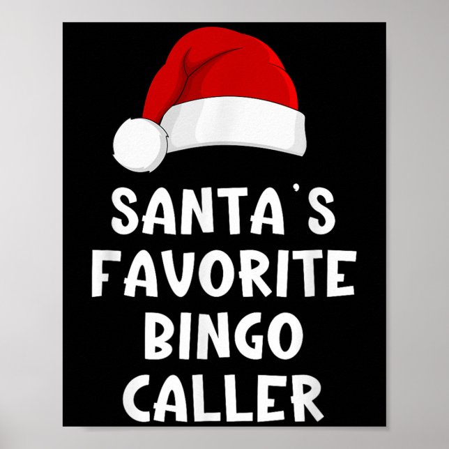Poster Noël Père Noël Favori Bingo Caller Funny Noël (Devant)